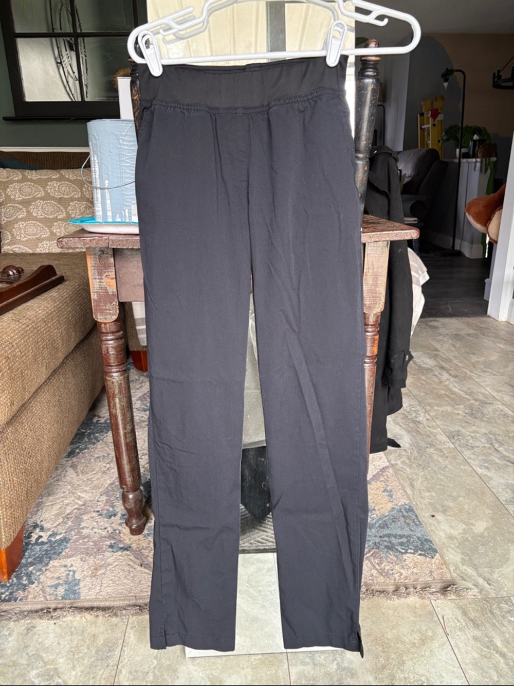 Scrubs: Black Straight-Leg Pull-On Pants